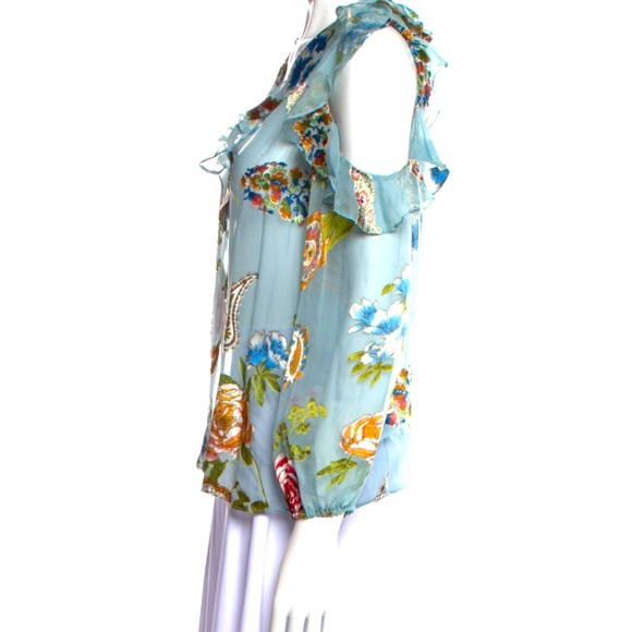 Alice + Olivia semi- sheer print blouse - PS - Picture 2 of 3